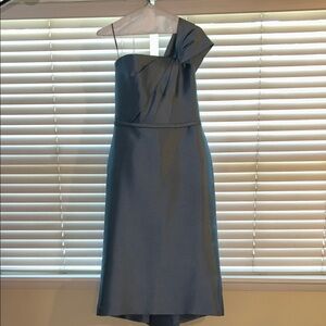 Amsale One-Shoulder Slate Dress